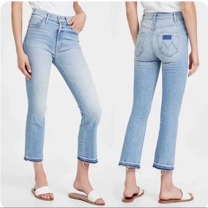 Mother Superior Denim High-Rise Hustler Ankle Frayed Undone Hem Flare Jeans 32
